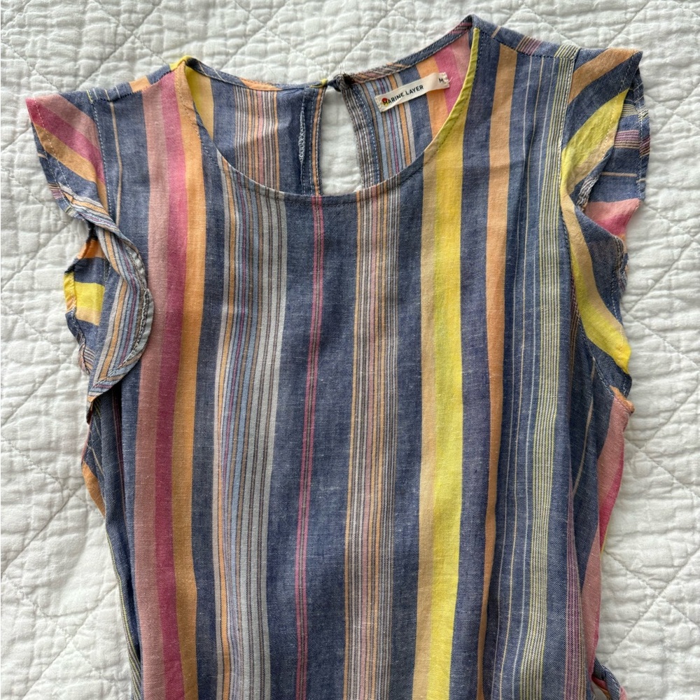 Marine Layer Striped Mini Dress with Yellow and Pink - Picture 5 of 10